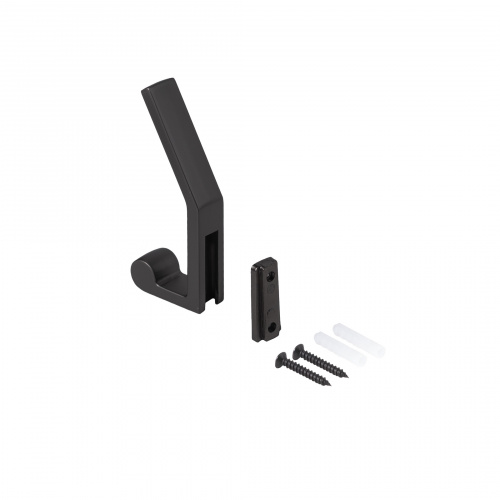 Крючок меб. двухрожковый мет. PEROLA черный матовый AKS_5