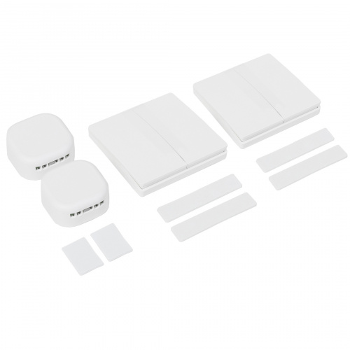 Выключатель кинетический, с реле, проходной, 2 клавиши, белый, AKS_3