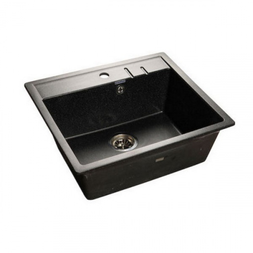 Мойка каменная, прямоугольная одночашевая, GF-Q561 560*500мм, черный, Granfest_1