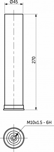Нога круглая h-270 BY (на 800-6ног/900-6ног/1000-6ног/1200-6ног/1400-7ног/1600-7ног/1800-8ног/1900-9ног)_2
