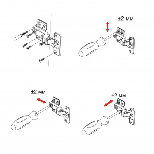 Петля внутренняя с доводчиком 48мм h0 несъемная планка (4 отверстия) AKS_6