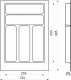 Лоток для столовых приборов 400 TR-02 (315～255*485～435*60), серый AKS_preview_1