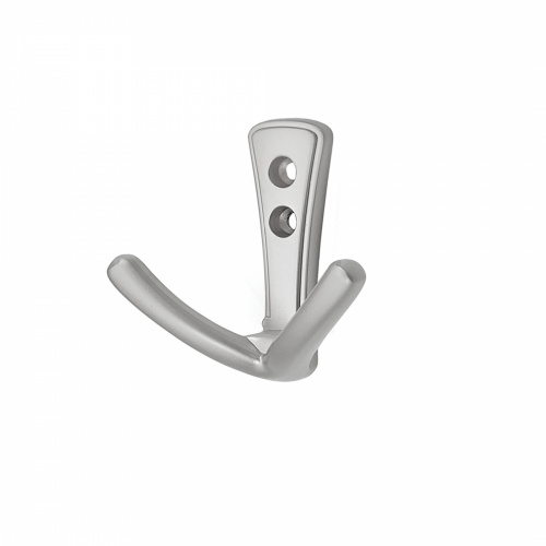 Крючок меб. двухрожковый мет. RUNA хром матовый AKS_1