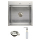 Мойка н/сталь, квадратная одночашевая, 500*500мм, мат сатин, PVD, врезн на/вровень столешнице, AKS (3,2мм)_preview_1
