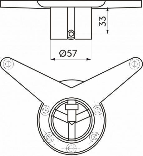 Крепление усы на трубу d60, никель AKS_2