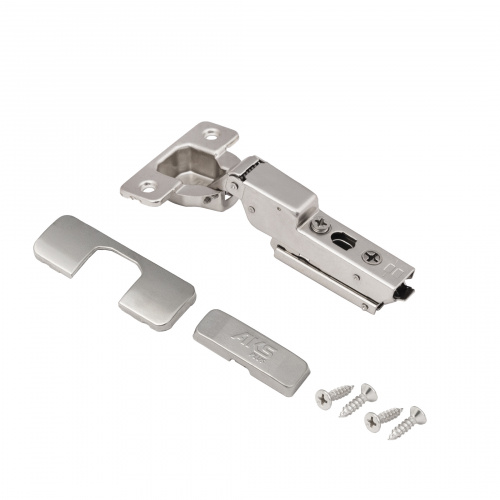 Петля полунакладная с доводчиком 45мм h0 clip-on AKS PLUS 3D узкая (саморезы, заглушки)_3