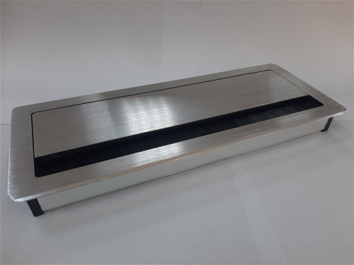 Пропуск кабельный металл 240х120мм брашированное серебро AKS_1