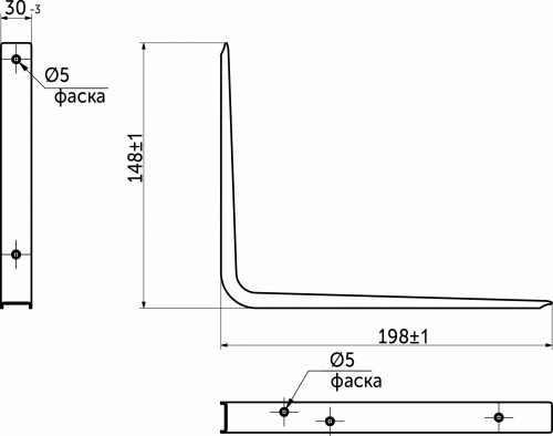 Полкодержатель мет. CRAFT 150*200*1.5, белый AKS_2
