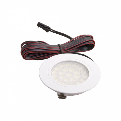 Светильник светодиодный SUN, врезной, 2W, 12V, круглый, белый, 6000К, AKS_1