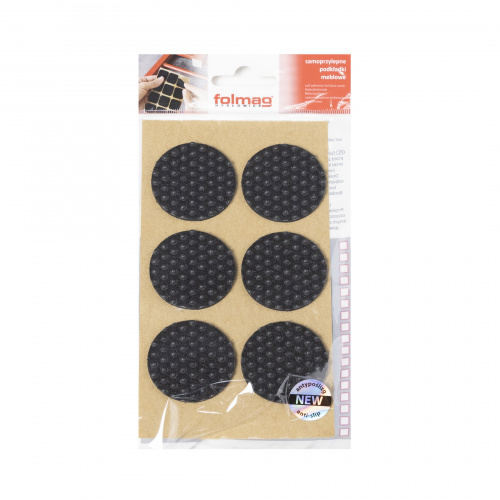 Подкладка самоприлипающая фетровая прорезиненная d40мм (1упак.=6шт), черная, Folmag_3