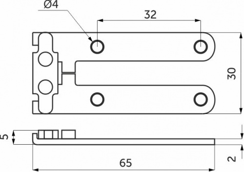Петля д/столешниц ломберная 180° накладная РБ белый цинк_2