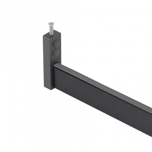 Держатель штанги гардеробной прямоуг. FAME LUMI/1 концевой, графит браш AKS_4