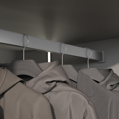 Держатель штанги гардеробной прямоуг. FAME/3 концевой, графит AKS_4