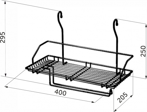 Корзина на трубу d16 одинарная+бумага CWJ220 хром AKS_2