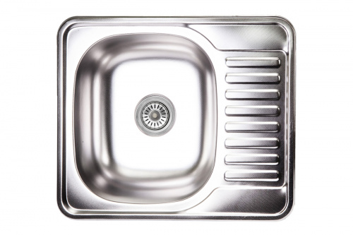 Мойка н/сталь, прямоугольная одночашевая, 580*480мм, декорированный хром, врезн на столешницу, AKS (0,8мм)_1