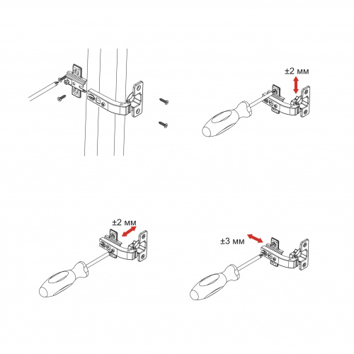 Петля под фальшпанель 90° с пружиной 45мм h2 slide-on AKS_4