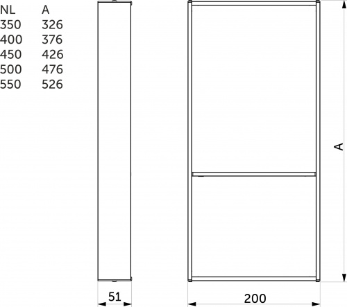 Разделитель L450 универсальный металлический Slimbox Evolution (L426*W200*H50) графит_2