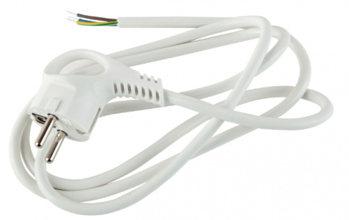 Шнур соединительный, с вилкой для трансформаторов мощностью до 400Вт, с заземлением, 1,5м 3х1,5, белый, ЭРА_1