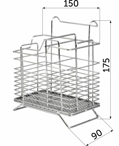 Корзина на трубу d16 для столовых приборов CWJ301 хром AKS_2