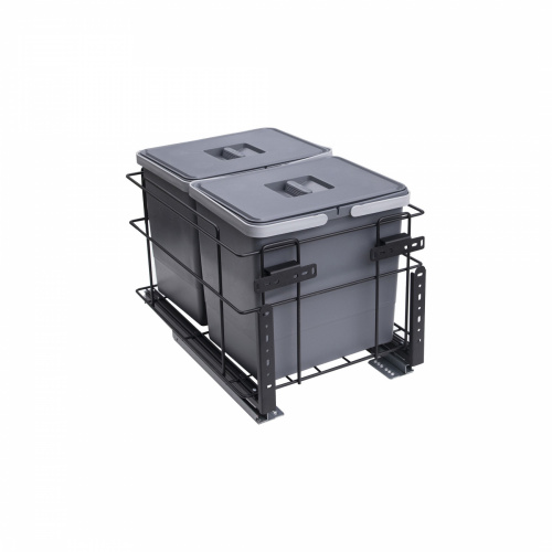 Мусорные контейнеры выдвижные 400 (2*15LT), графит WIEXPOL_1