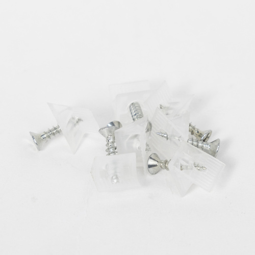 Фиксатор задней стенки ДВП с шурупом 3,5*16, прозрачный (уп/1 тыс.шт) AKS_3