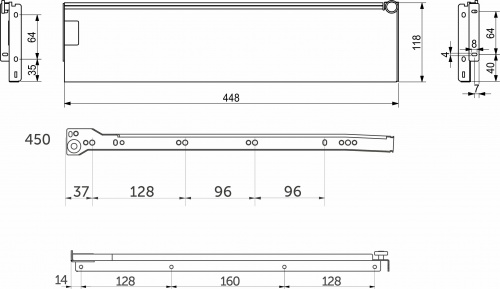 Система ящиков Металбокс AKS L-450 белый H=118 левая+правая_2