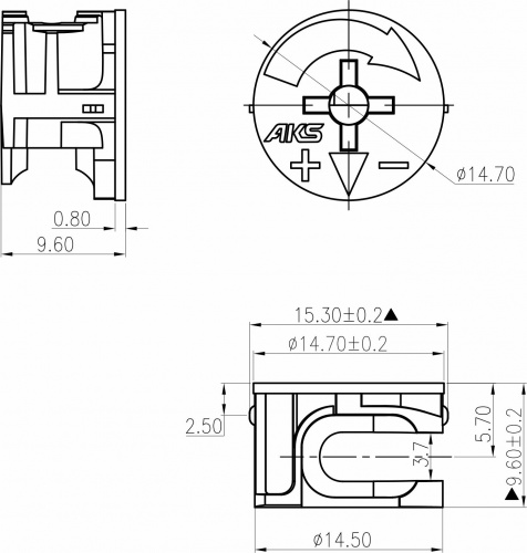 Эксцентрик 15x9,6 для плиты 12 мм (уп/1тыс.шт) AKS_2