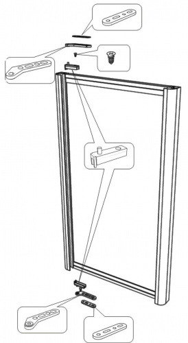 Петли SENATOR к распашной двери BY_2