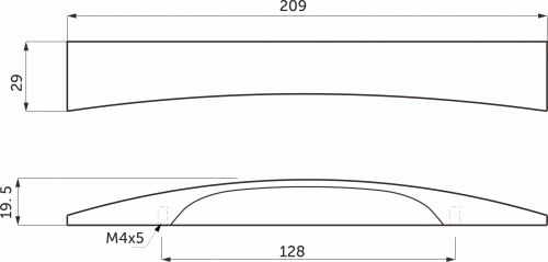 Ручка меб. AVANTI-128, матовый черный, AKS_2