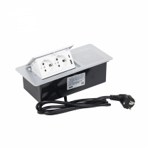 Выдвижной удлинитель Nova 5, 2 розетки, USB A + C, беспроводная зарядка, алюминий, AKS фотография