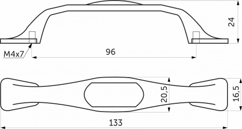 Ручка меб. скоба мет. OREO 96 черный матовый+белый, AKS_2
