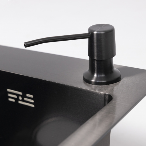 Мойка н/сталь, квадратная одночашевая, 500*500мм, графит, PVD покрытие, врезн на столешницу, AKS (3,2мм)_4