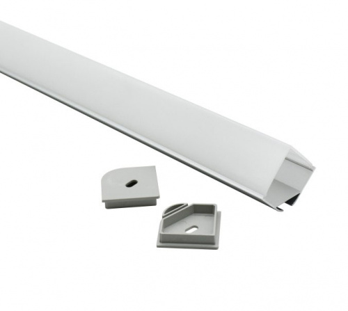 Профиль алюминиевый угловой/подвесной ORION-GREAT 3030Q с экраном квадрат, цвет алюминий, 2м, AKS_1