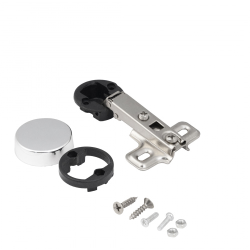 Петля д/стекла накладная с пружиной h0 slide-on AKS (круглая заглушка хром)_3