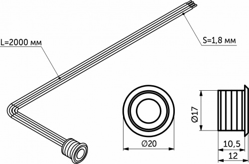 Выключатель сенсорный, с диммированием, врезной, 12V/24V, 60W/120W, синяя подсветка, цвет хром, без коннекторов, AKS_2
