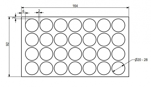 Заглушка самоприлипающая к эксцентрику белый шагрень (20322) AKS (лист-28шт.)_2