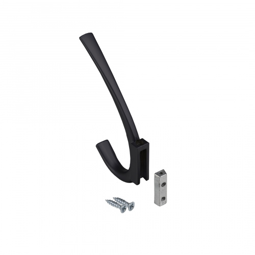 Крючок меб. двухрожковый мет. SKY черный матовый AKS_6