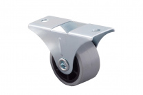 Ролик меб. c рез.ободом d30 h38 прямоходящий, серый AKS фотография