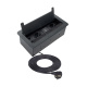 Выдвижной удлинитель 2 розетки, 1xUSB-A, 1xUSB-C, HDMI, LAN, черный, провод 1.5м, HLT_preview_1