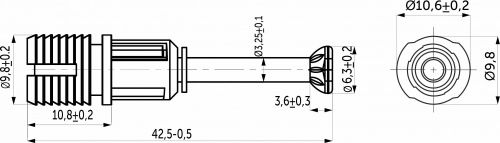 Шток эксцентрика распорный 10*34 (уп/1тыс.шт) AKS_2