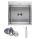 Мойка н/сталь, квадратная одночашевая, 500*500мм, cатин, врезн на/вровень столешнице, AKS (3,2мм)_preview_1
