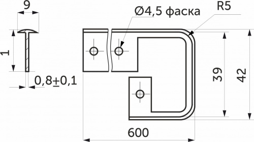 Планка соединительная к столешнице 38 Egger белая AKS_2