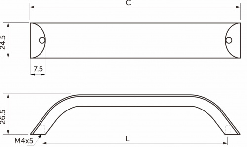 Ручка меб. WPY 337 L-192, белый AKS_2