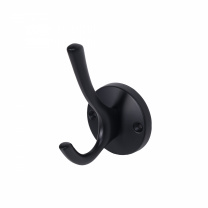 Крючок меб. двухрожковый мет. HORN черный AKS