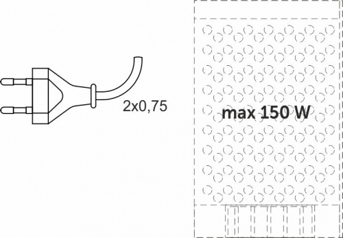 Шнур соединительный, с вилкой для трансформаторов мощностью до 150Вт/250Вт, 1,8м, 2х0,75, черный, ЭРА_2