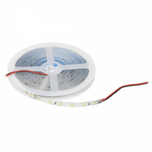 Лента светодиодная влагостойкая - 4,8W/m, 24V, 8мм, 2835, 60 д/м, IP65, холод. бел (6000К), 5м, AKS_1