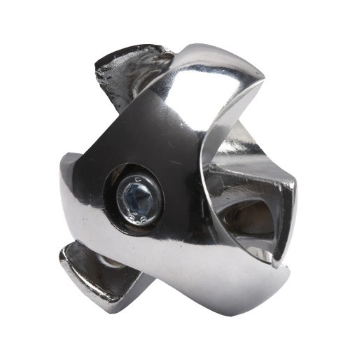 Соединитель 3-х труб d25 (502L) шарообразный левый, хром AKS_1