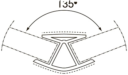 Угол 135 к цоколю мебельному ПВХ h=100 венге, РБ_2