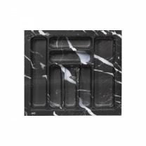 Лоток для столовых приборов 600 MARBLE 540*485, черно-серый мрамор AKS фотография