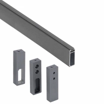 Штанга гардеробная прямоуг. FAME L-1000 с проходным и концевыми держателями, графит браш AKS фотография